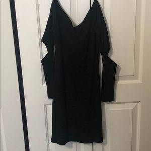 Black long sleeve mini dress